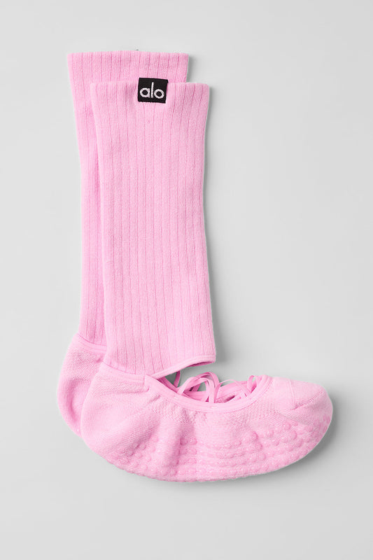 Women's Strappy Siren Grip Sock — Sweet Pink