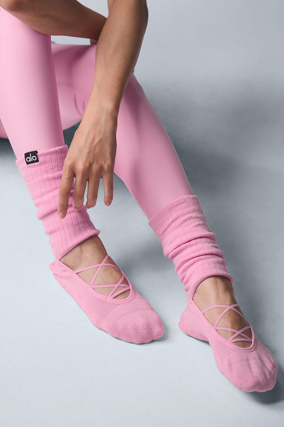 Women's Strappy Siren Grip Sock — Sweet Pink