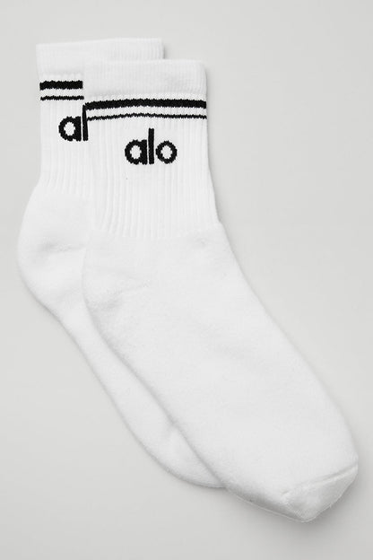 Unisex Half — Crew Throwback Sock — White/Black