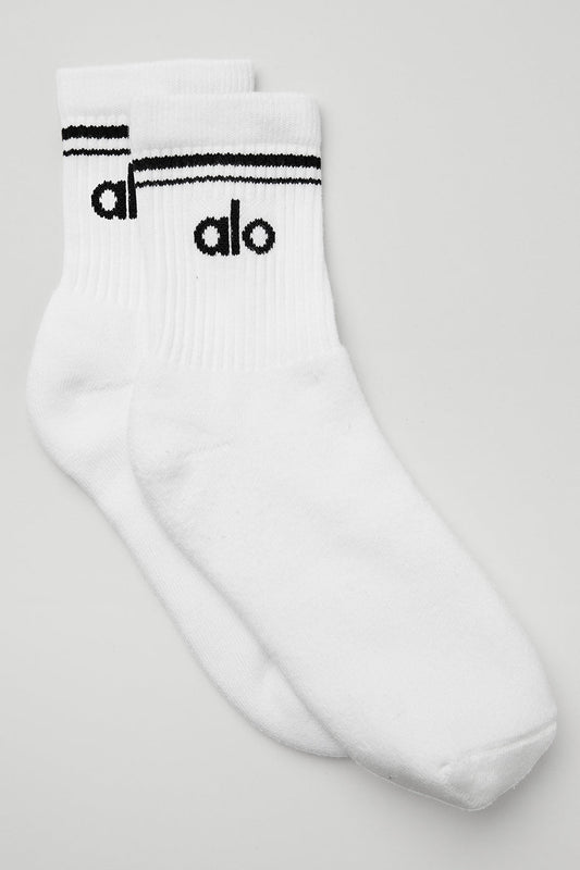 Unisex Half — Crew Throwback Sock — White/Black