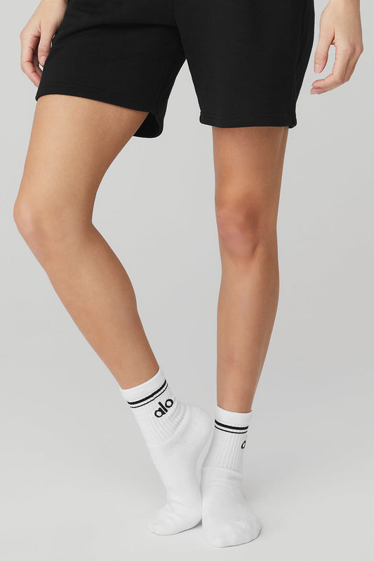 Unisex Half — Crew Throwback Sock — White/Black