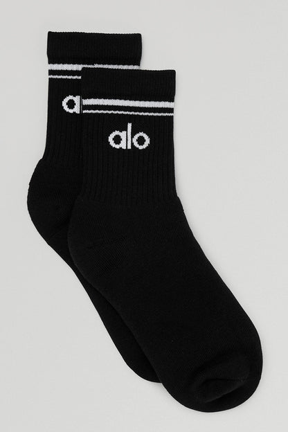 Unisex Half — Crew Throwback Sock — Black/White