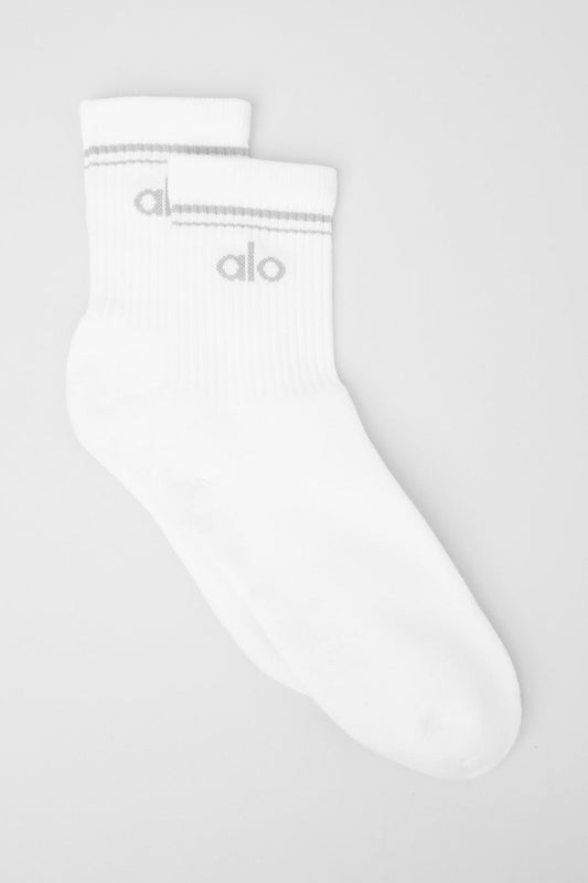 Unisex Half — Crew Throwback Sock — White/Titanium