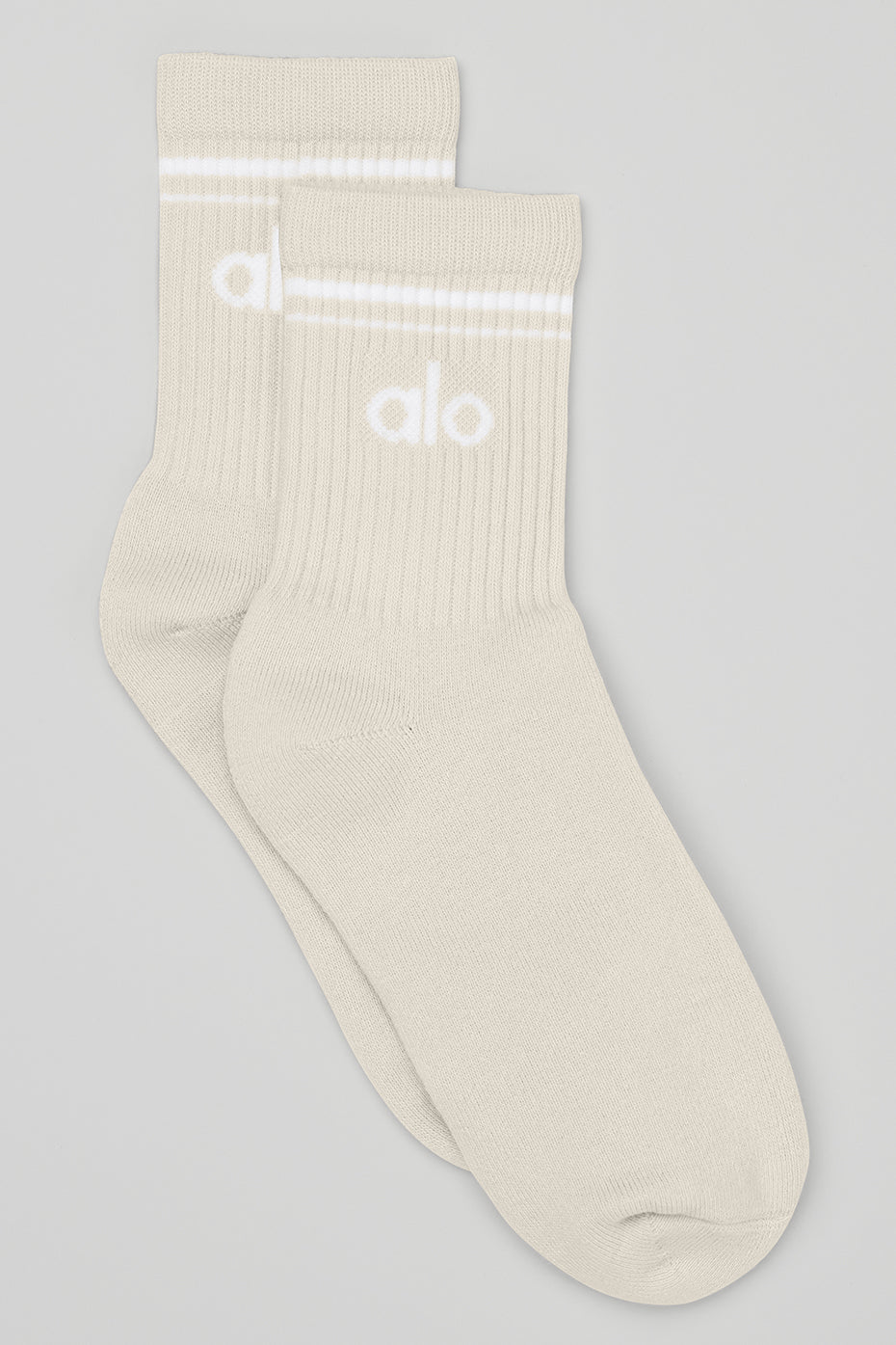Unisex Half — Crew Throwback Sock — Bone/White