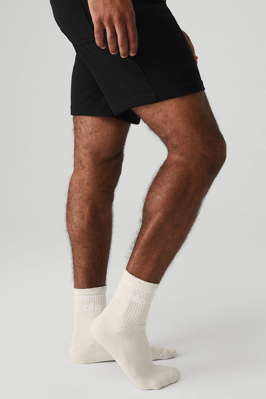 Unisex Half — Crew Throwback Sock — Bone/White