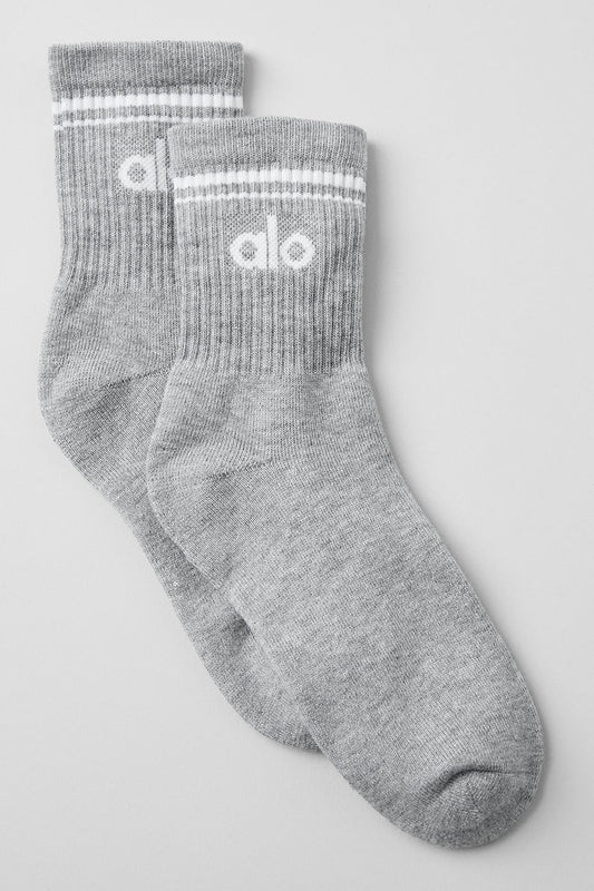 Unisex Half — Crew Throwback Sock — Athletic Heather Grey/White
