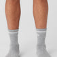Unisex Half — Crew Throwback Sock — Athletic Heather Grey/White