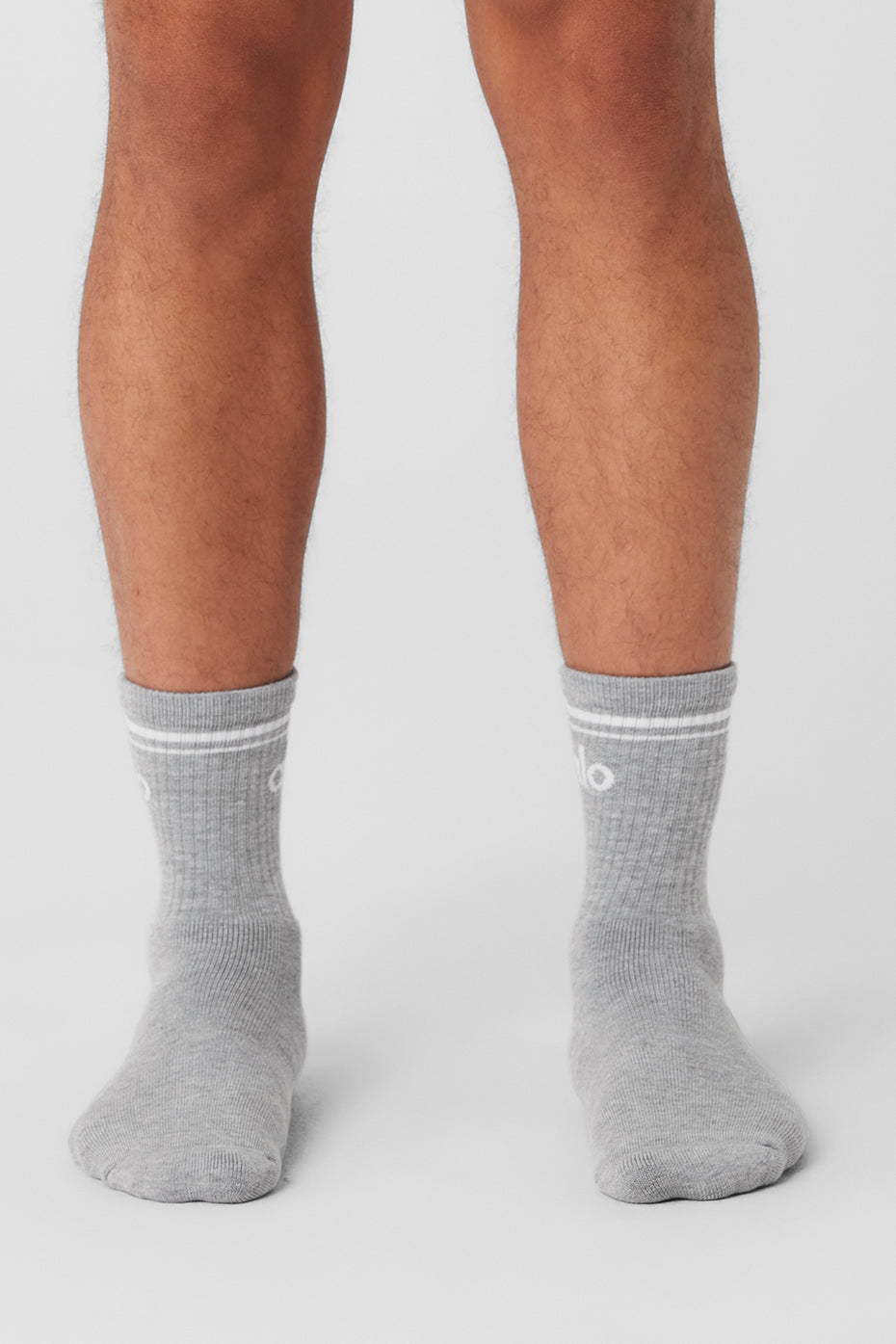 Unisex Half — Crew Throwback Sock — Athletic Heather Grey/White