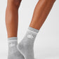 Unisex Half — Crew Throwback Sock — Athletic Heather Grey/White
