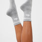 Unisex Half — Crew Throwback Sock — Athletic Heather Grey/White