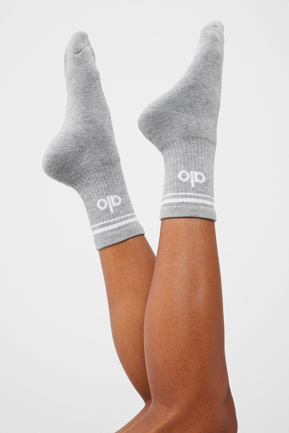 Unisex Half — Crew Throwback Sock — Athletic Heather Grey/White