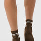 Unisex Half — Crew Throwback Sock — Espresso/White