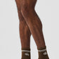 Unisex Half — Crew Throwback Sock — Espresso/White