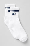 Unisex Half — Crew Throwback Sock — White/Navy