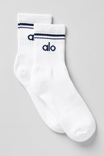 Unisex Half — Crew Throwback Sock — White/Navy