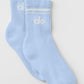Unisex Half — Crew Throwback Sock — Seashell Blue/White