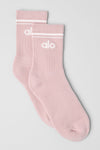 Unisex Half — Crew Throwback Sock — Ballet Pink/White
