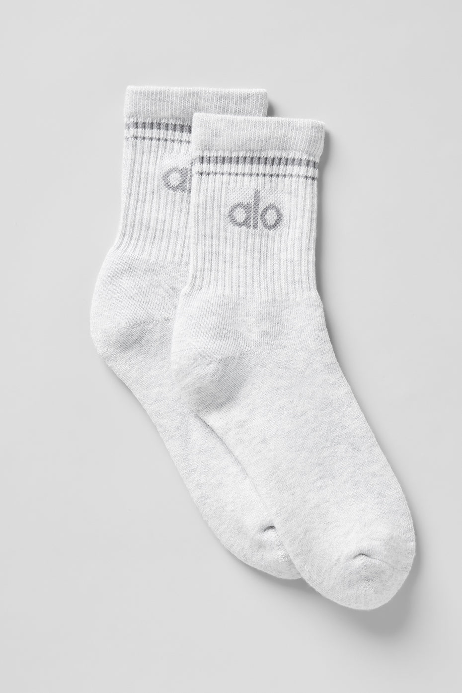Unisex Half — Crew Throwback Sock — White Heather/Grey