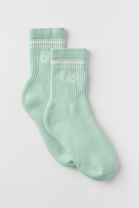 Unisex Half — Crew Throwback Sock — Spearmint/White