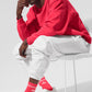 Unisex Half — Crew Throwback Sock — Candy Red/White