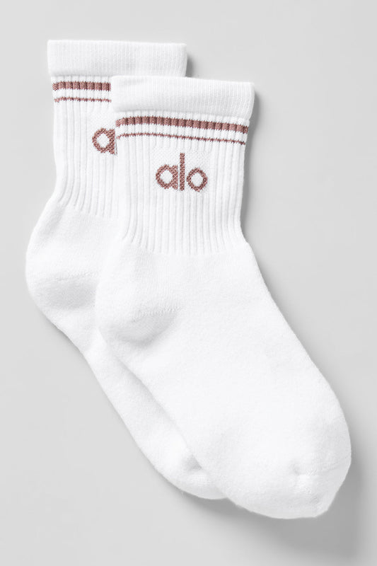 Unisex Half — Crew Throwback Sock — White/Mushroom