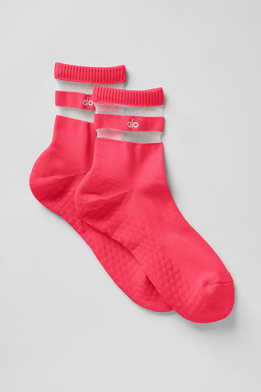 Women's Pulse Grip Sock — Candy Red