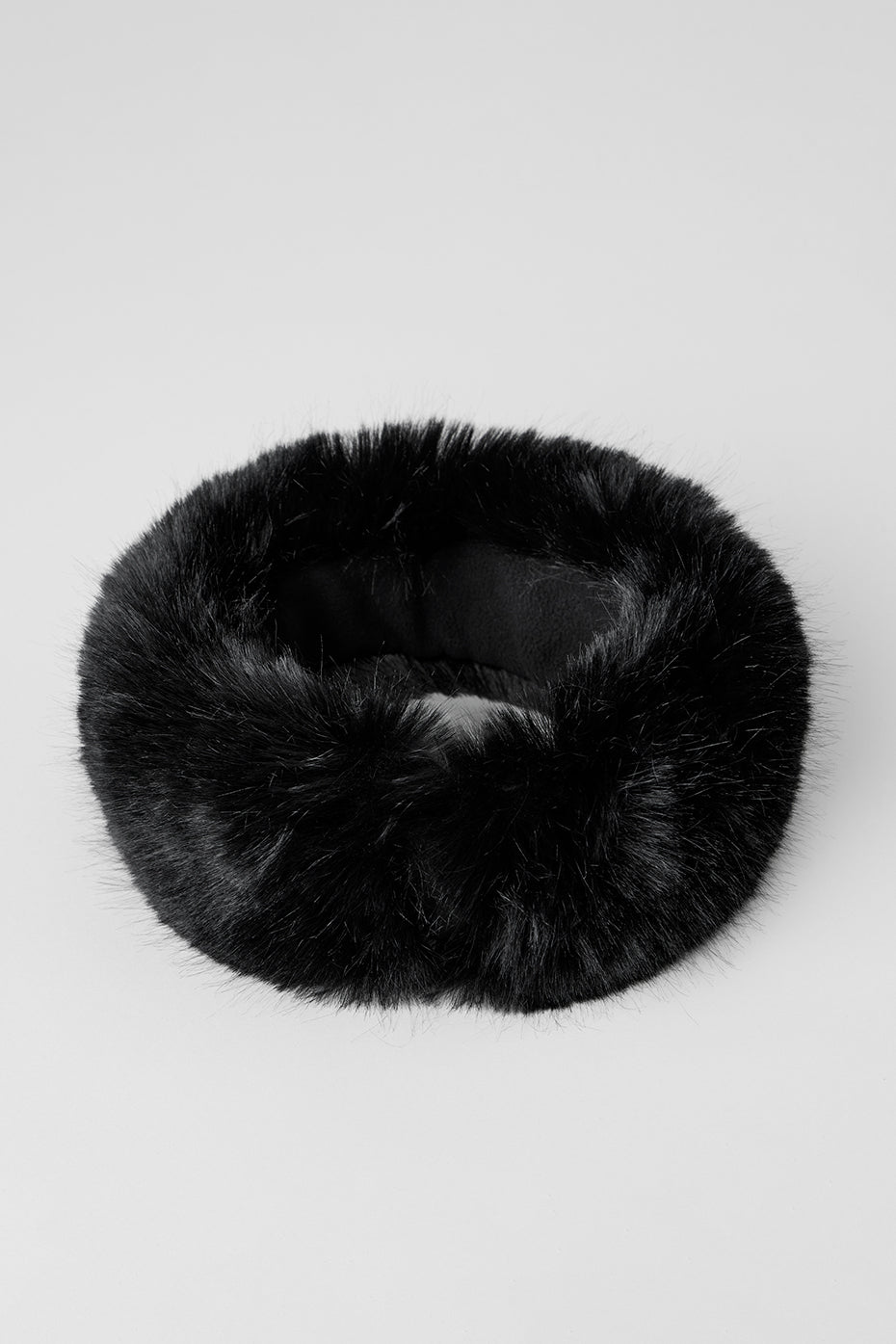 Faux Fur Wintersun Headband — Black