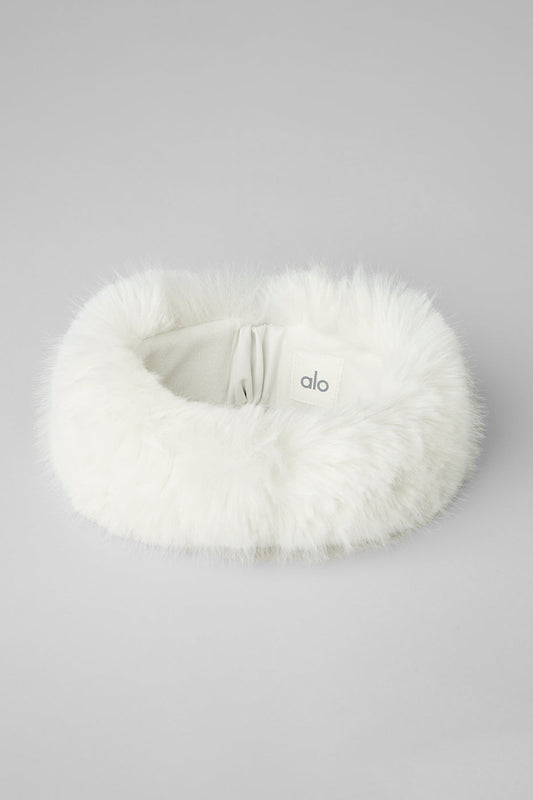 Faux Fur Wintersun Headband — Ivory