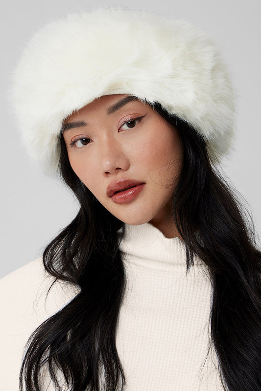 Faux Fur Wintersun Headband — Ivory