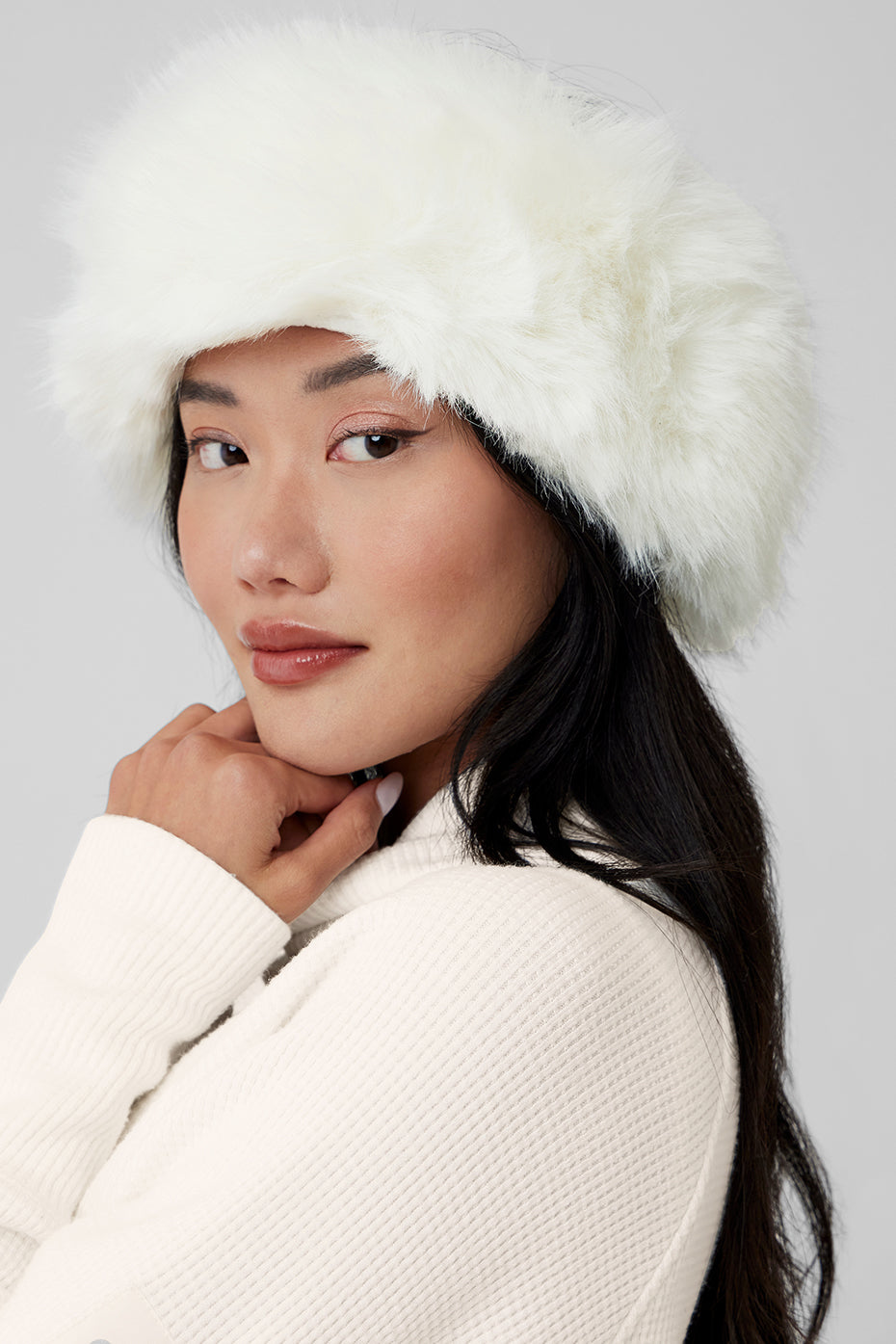 Faux Fur Wintersun Headband — Ivory