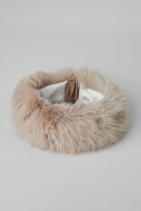Faux Fur Wintersun Headband — Oat