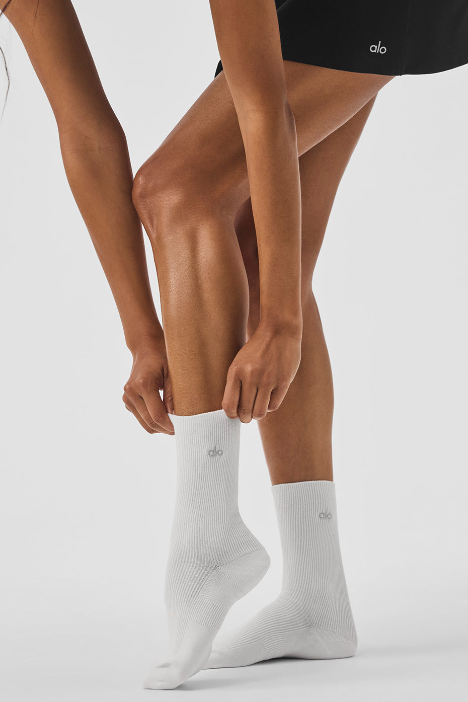 Unisex Half — Crew Understated Sock — White
