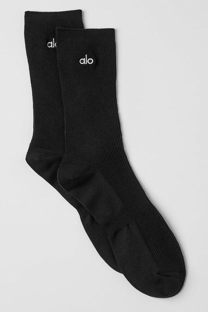 Unisex Half — Crew Understated Sock — Black