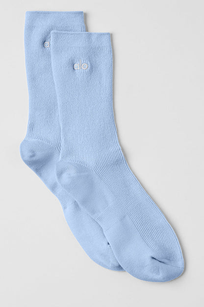 Unisex Half — Crew Understated Sock — Seashell Blue