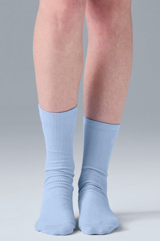 Unisex Half — Crew Understated Sock — Seashell Blue