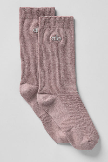 Unisex Half — Crew Understated Sock — Mushroom