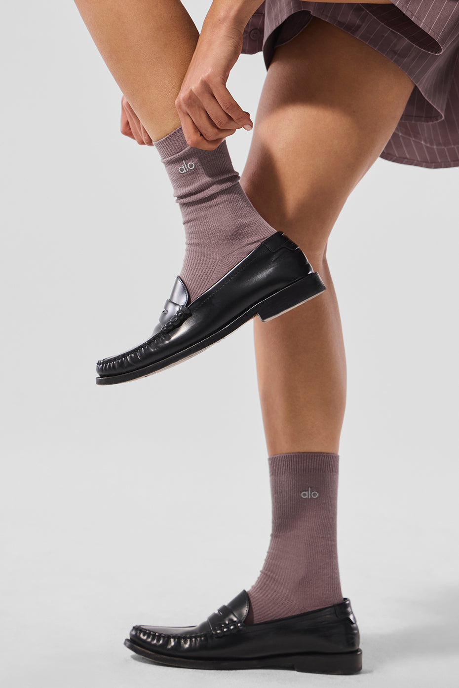 Unisex Half — Crew Understated Sock — Mushroom