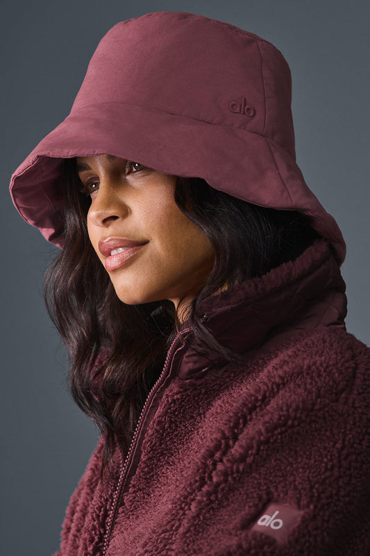 Good Shade Puffer Bucket Hat — Burgundy Truffle