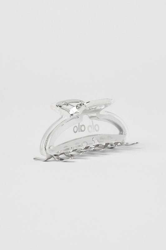 Acrylic Illusion Claw Clip — Clear Acetate/Chrome