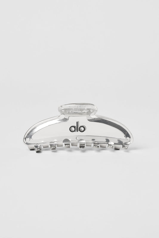 Acrylic Illusion Claw Clip — Clear Acetate/Chrome