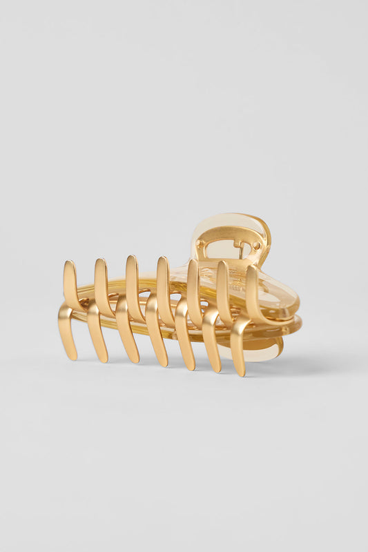 Acrylic Illusion Claw Clip — Clear/Gold