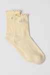 Women's Lettuce Edge Sock — Lemon Ice