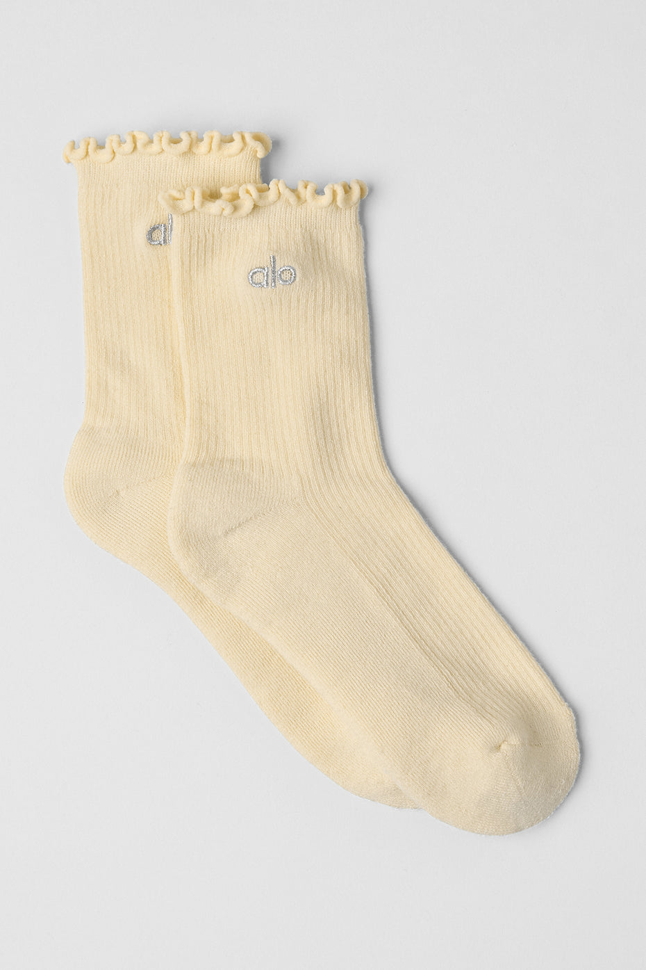 Women's Lettuce Edge Sock — Lemon Ice