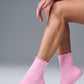 Women's Lettuce Edge Sock — Sweet Pink