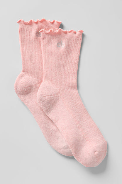 Women's Lettuce Edge Sock — Pink Quartz