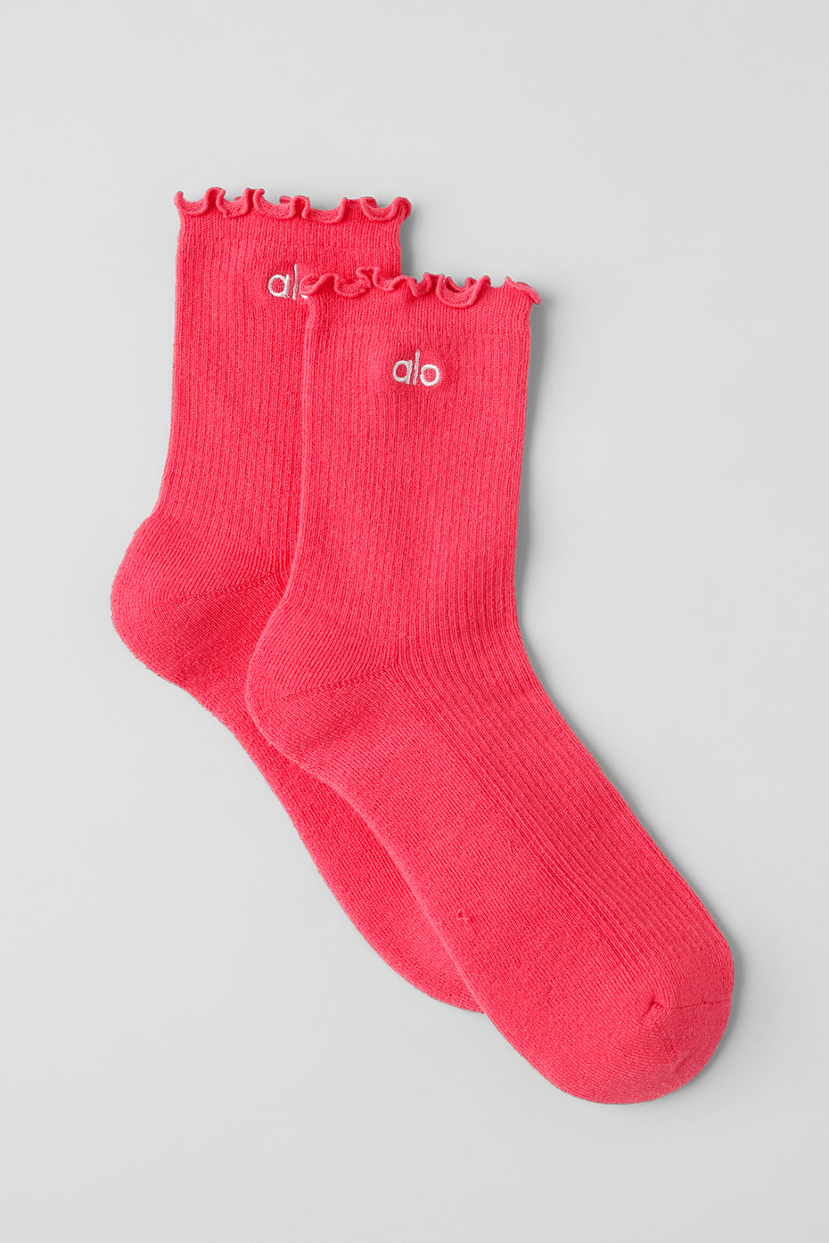 Women's Lettuce Edge Sock — Candy Red