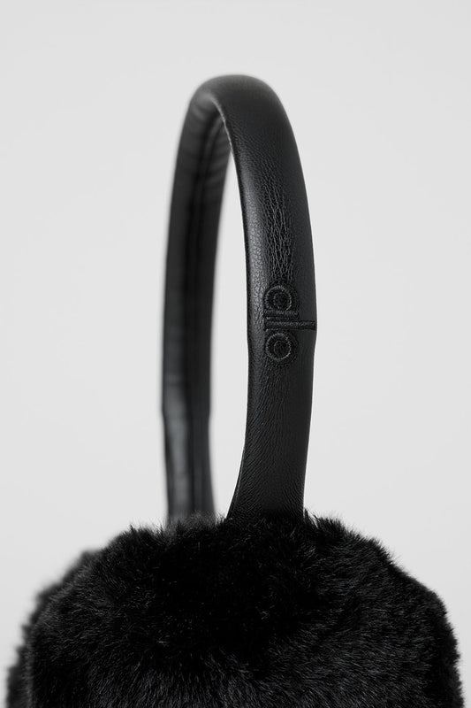 Faux Fur Ear Muff — Black