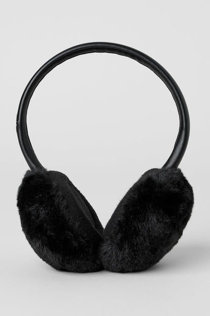 Faux Fur Ear Muff — Black
