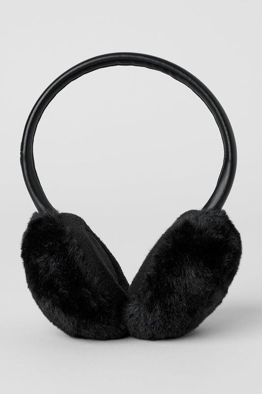 Faux Fur Ear Muff — Black