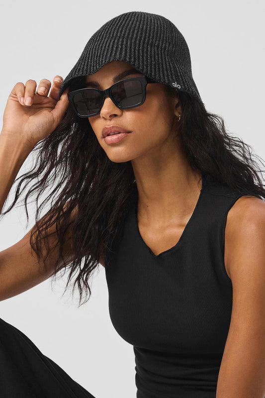 Denim Knit Cloche — Black/Anthracite